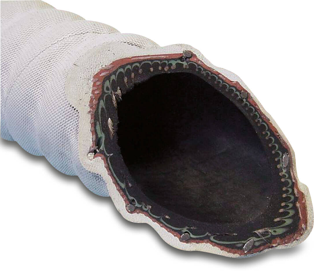 Fäkalienschlauch EPDM 38 mm x 47 mm x 4,5 mm 6bar 0.8bar Weiß 20m