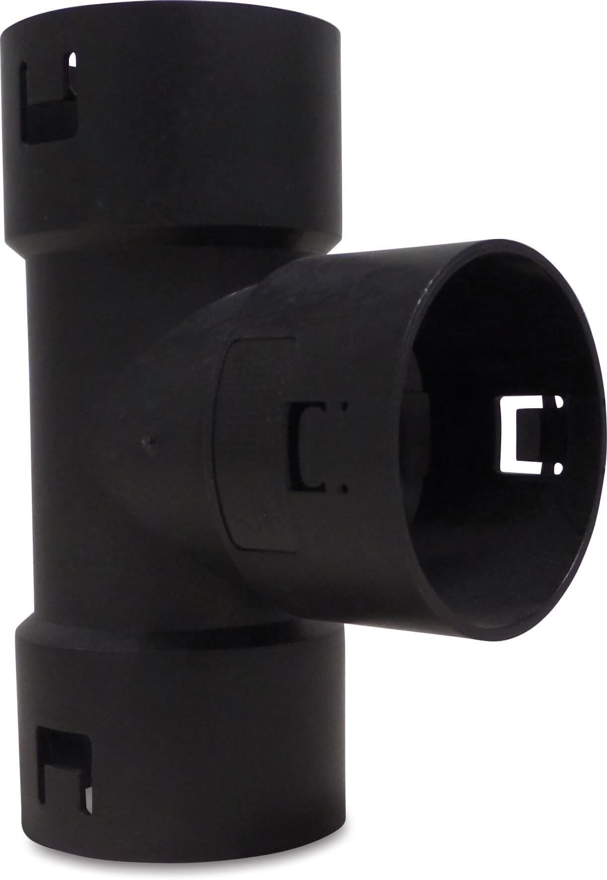 T-piece 90° PP 50 mm click socket grey