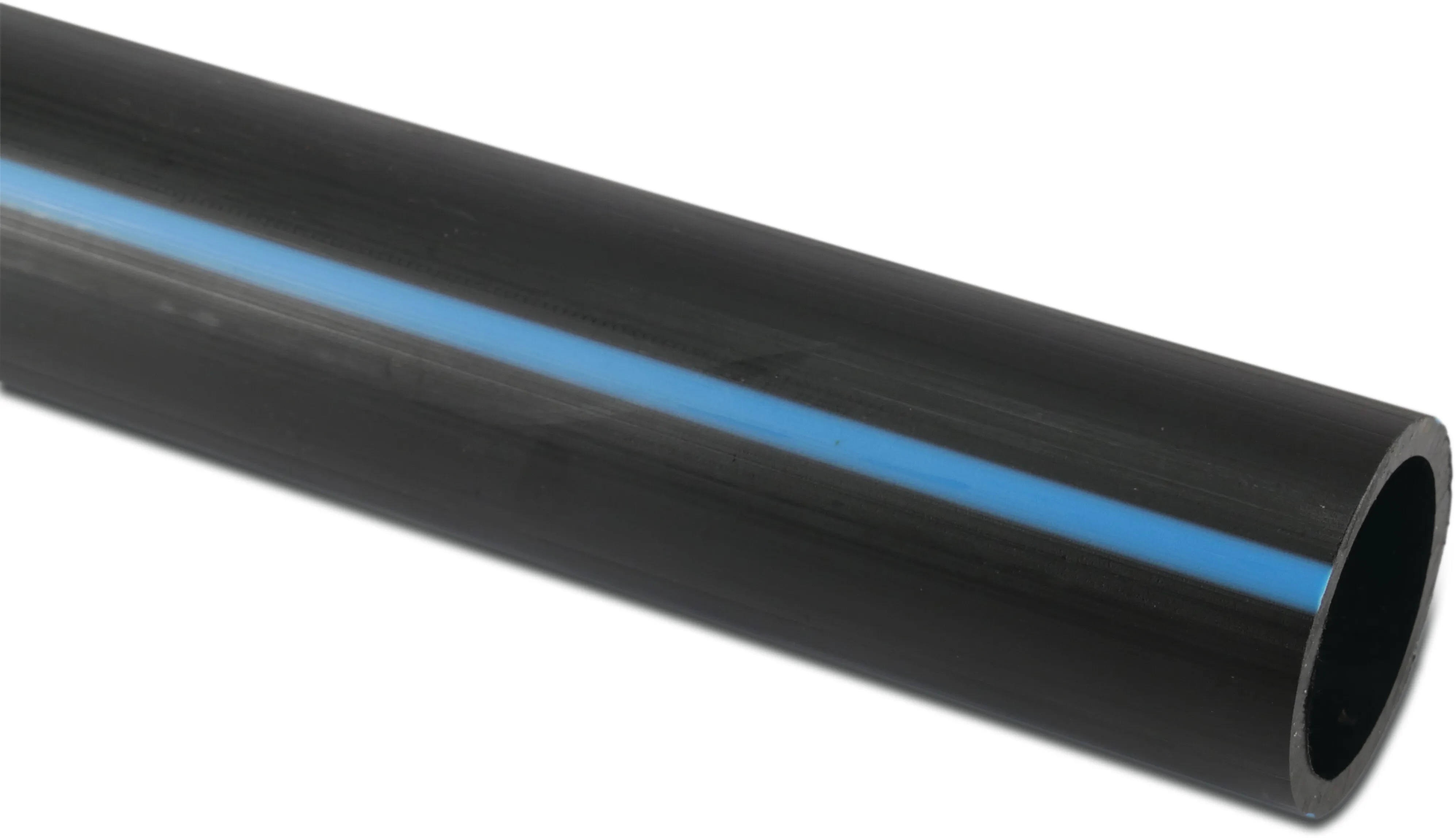 Pressure pipe PE100 140 mm x 12.7 mm plain SDR11 16bar black/blue 12m DVGW
