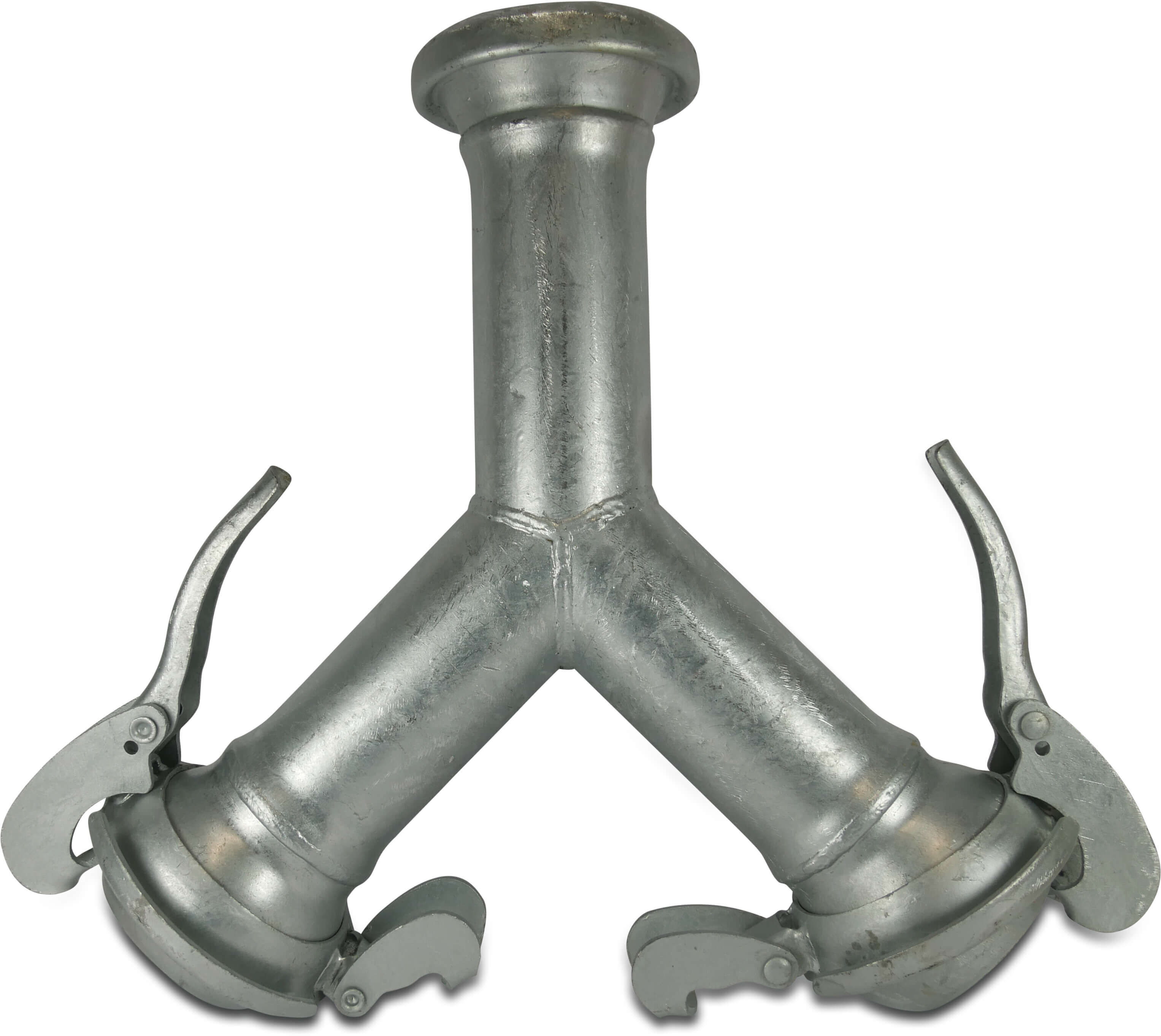Quick coupler Y-piece steel galvanised 159 mm female part Bauer x male part Bauer x male part Bauer type Bauer