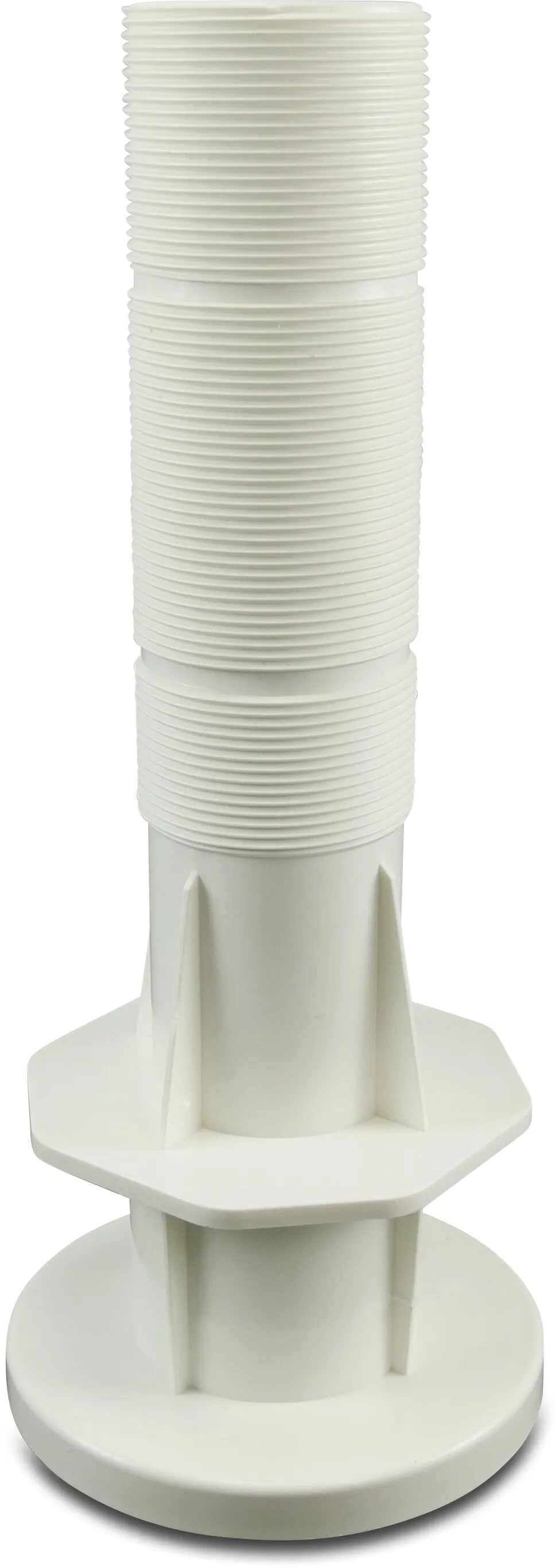 Flotide Väggennomföring ABS 50 mm x 2" limsockel x invändig gänga vit 300,30 mm