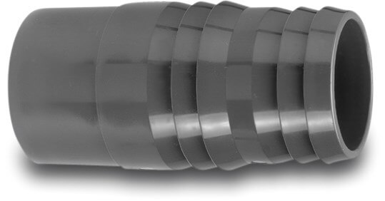 VDL Hose tail adaptor PVC-U 10 mm glue spigot x hose tail grey