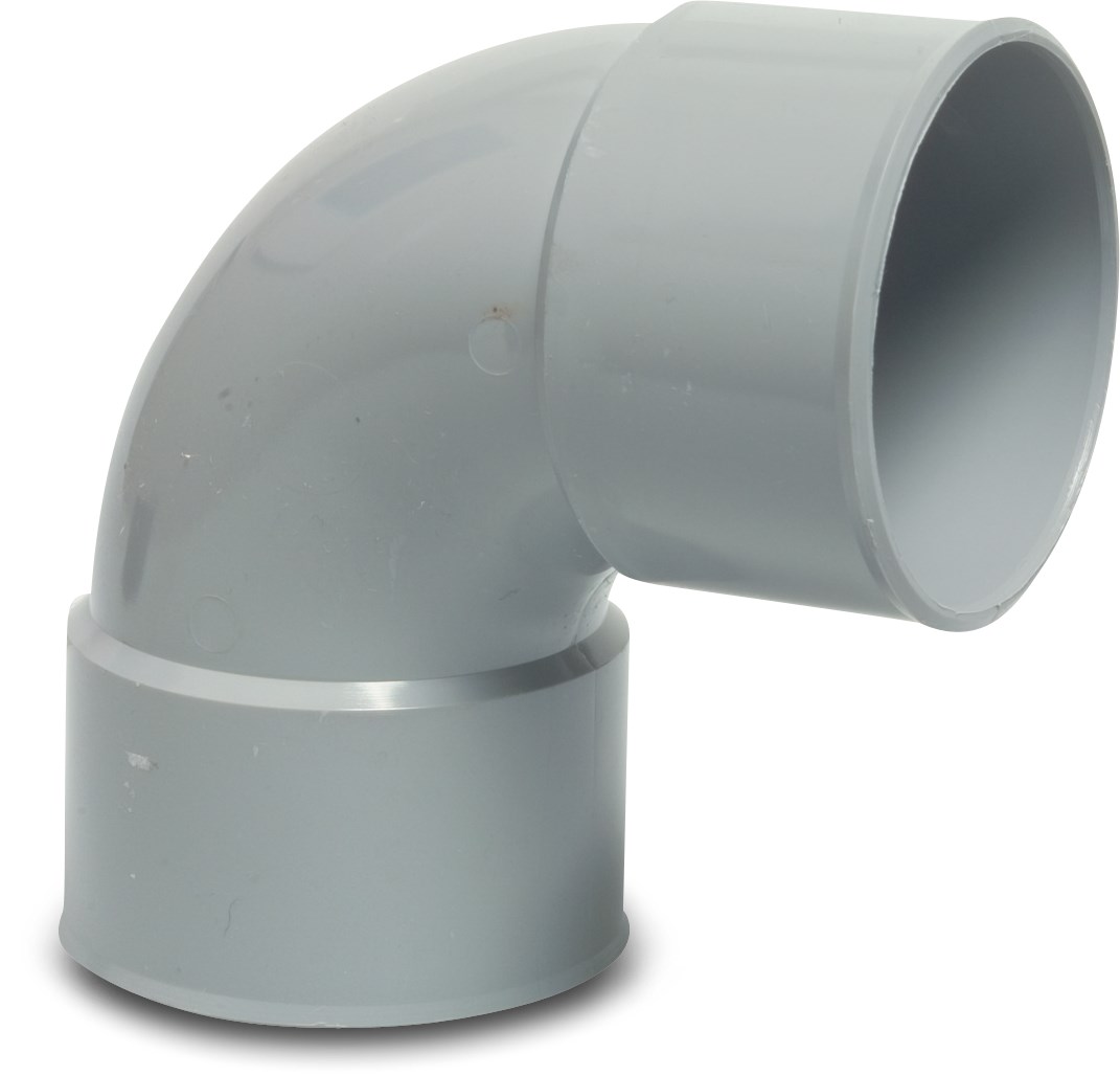 Drainage bend 87° PVC-U 32 mm glue socket grey KOMO