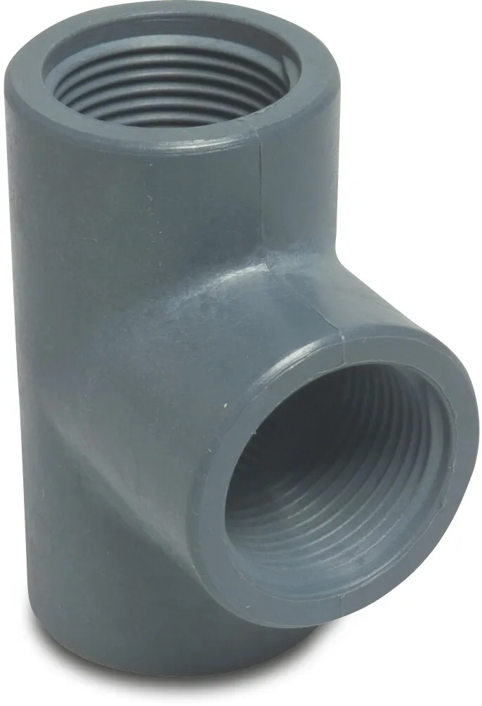 T-Stück 90° PP 3/4" Innengewinde 10bar Grau