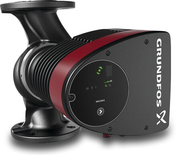 Grundfos Variable speed circulation pump cast iron DN32 flange 10bar 0.175A 230VAC black/red WRAS type MAGNA1 32-100F EuP ready