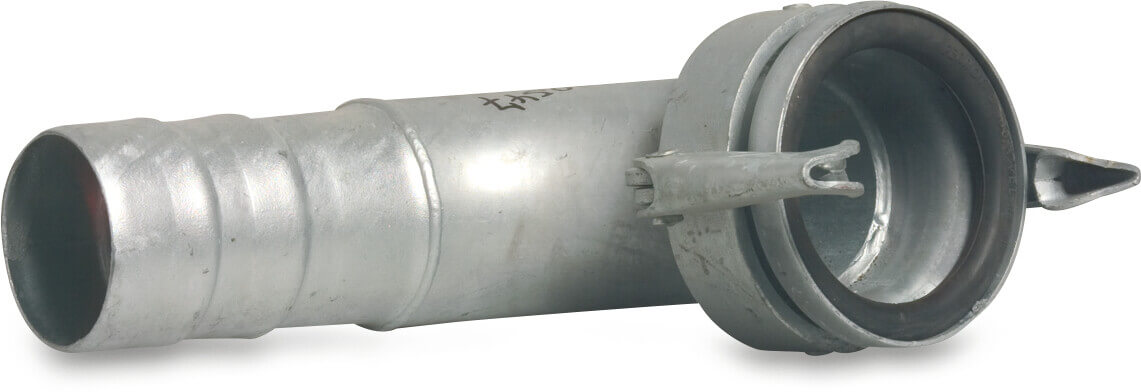 Bocht 90° staal gegalvaniseerd 133 mm x 125 mm M-deel Perrot x slangtule type Perrot