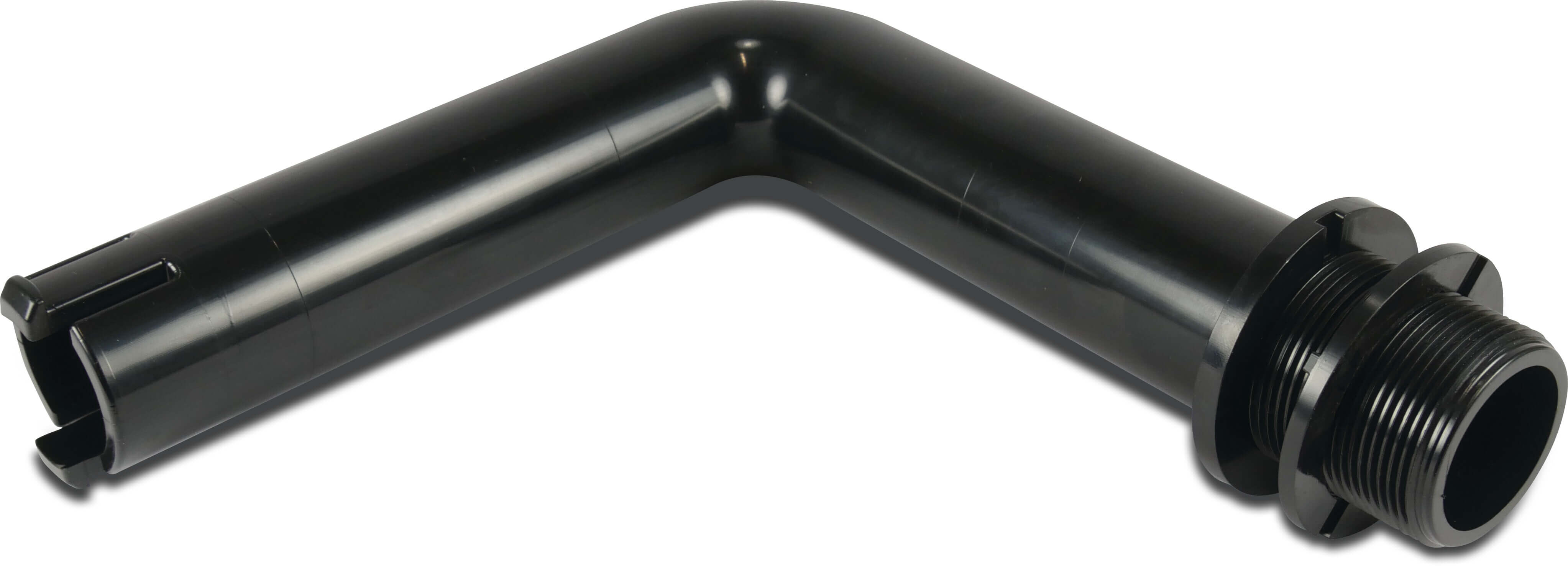 Rohrbogen innen DN50 mit Haken - 1 1/2"- Typ S620 - ABS schwarz