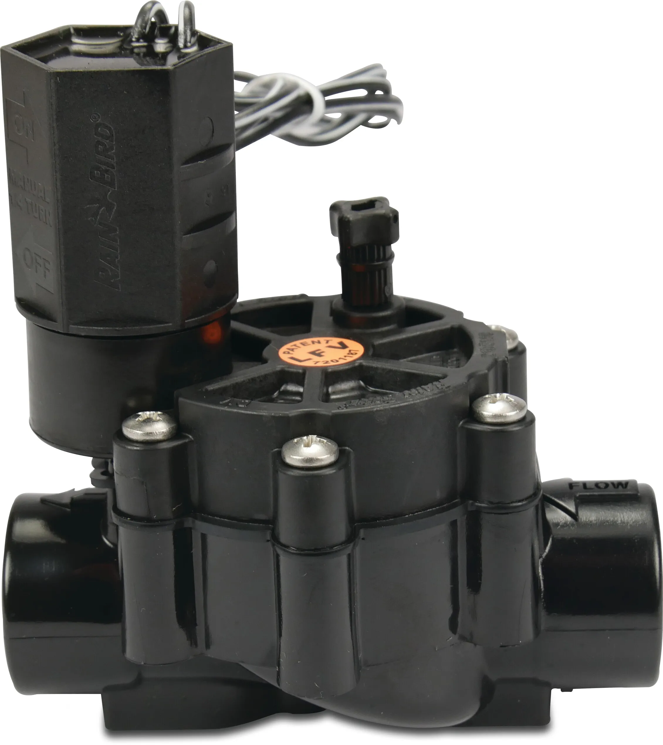 Rain Bird Solenoid valve glass-filled polypropylene 3/4" female thread 10bar 24VAC black type LFV075