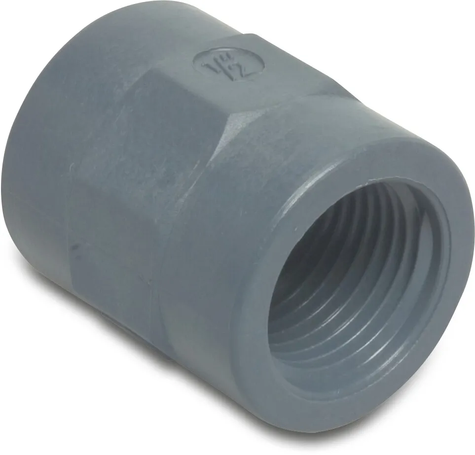 Socket PP 10bar female thread grey