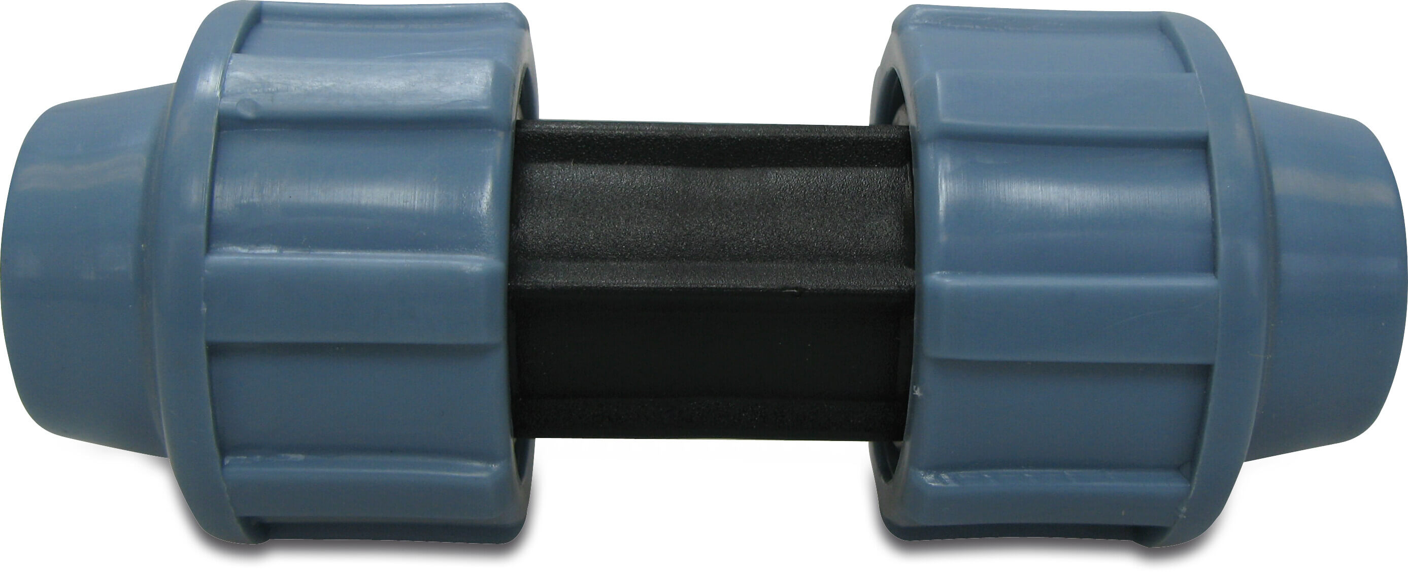 Unidelta Kupplung PP 63 mm Klemm 16bar Schwarz/Blau DVGW/KIWA/WRAS
