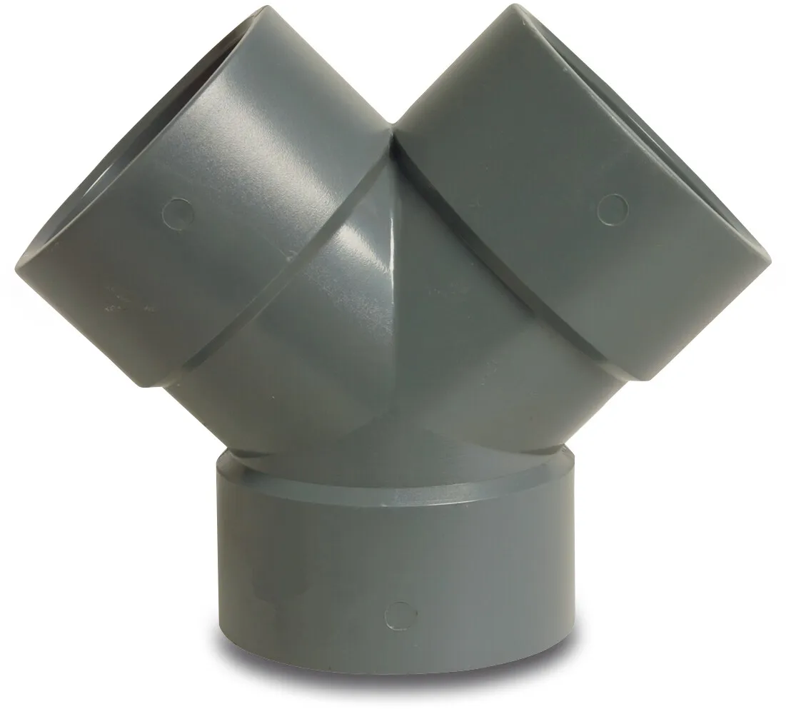 Y-Stück ABS 63 mm Klebemuffe 10bar Grau