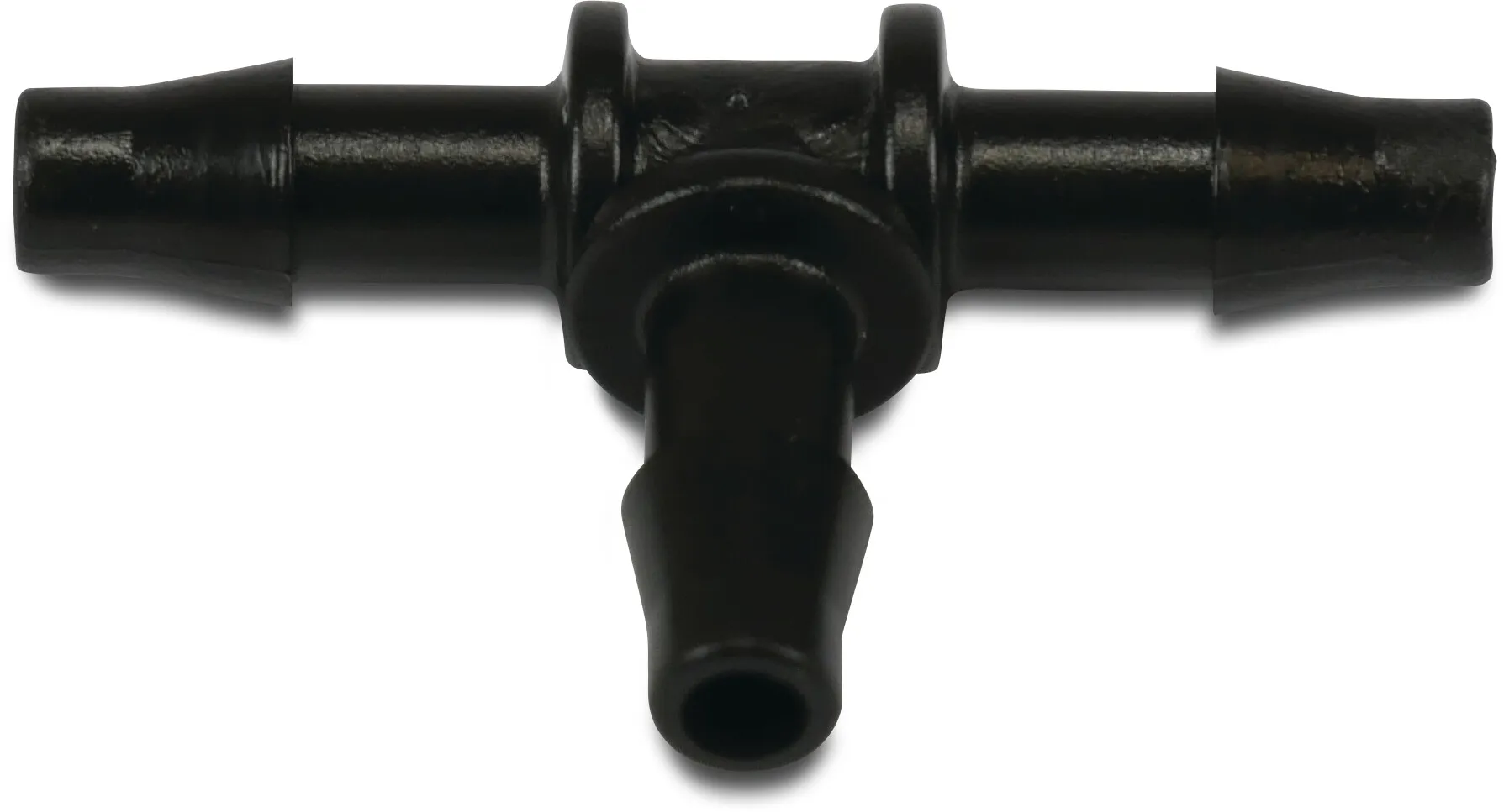 T-stykke 90° PP 6 mm modhage 3,5bar sort