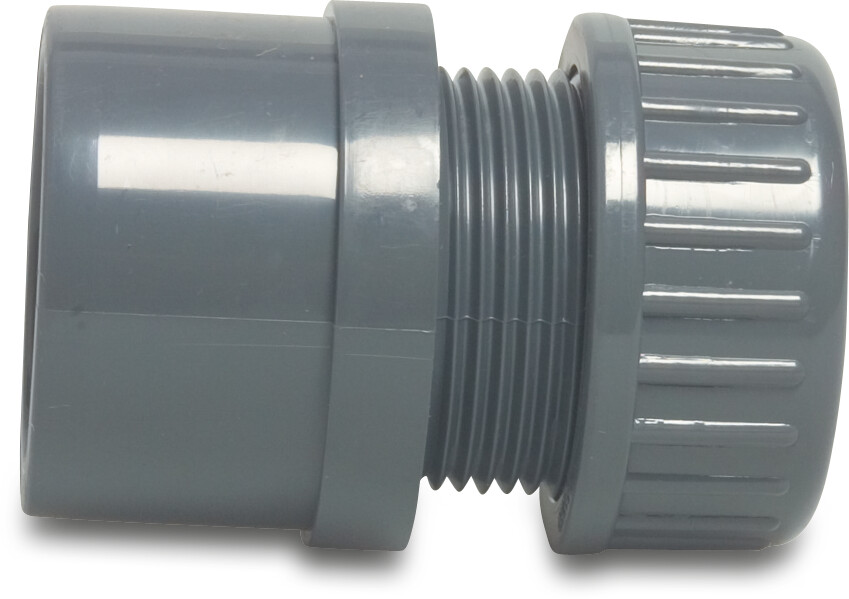 VDL Adaptor socket PVC-U 10bar glue socket/glue spigot x compression grey Hard