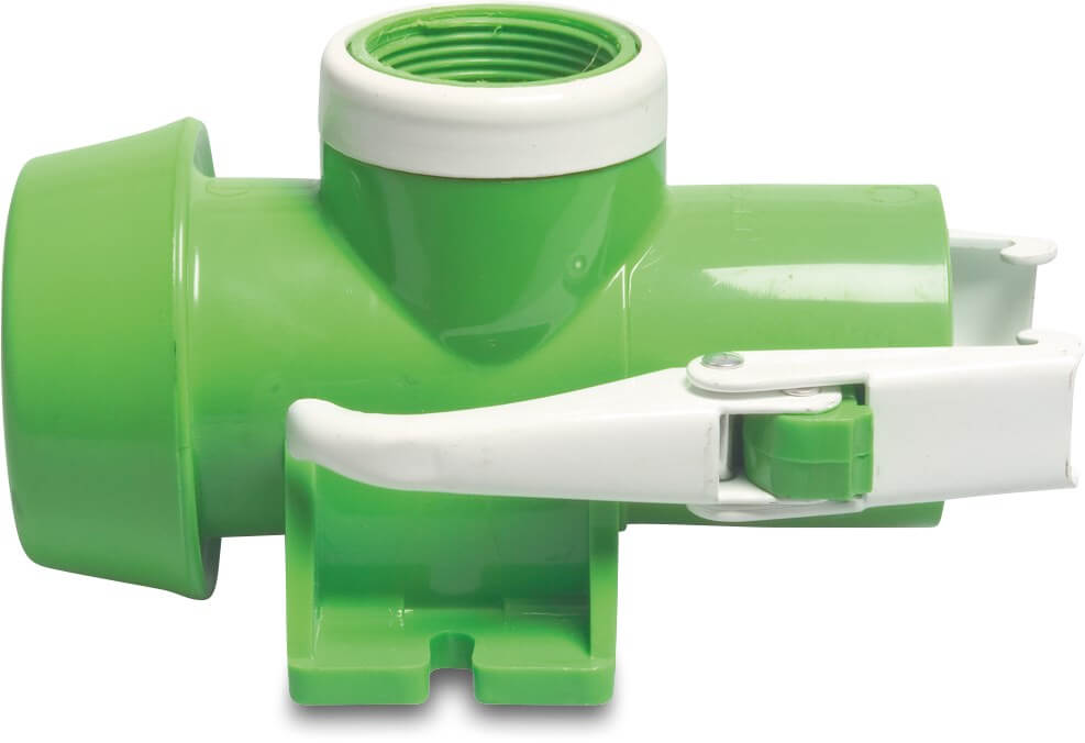 Fersil T-piece 90° PVC-U 50 mm x 1 1/4" x 50 mm male part Fersil x female thread x female part Fersil 8bar green