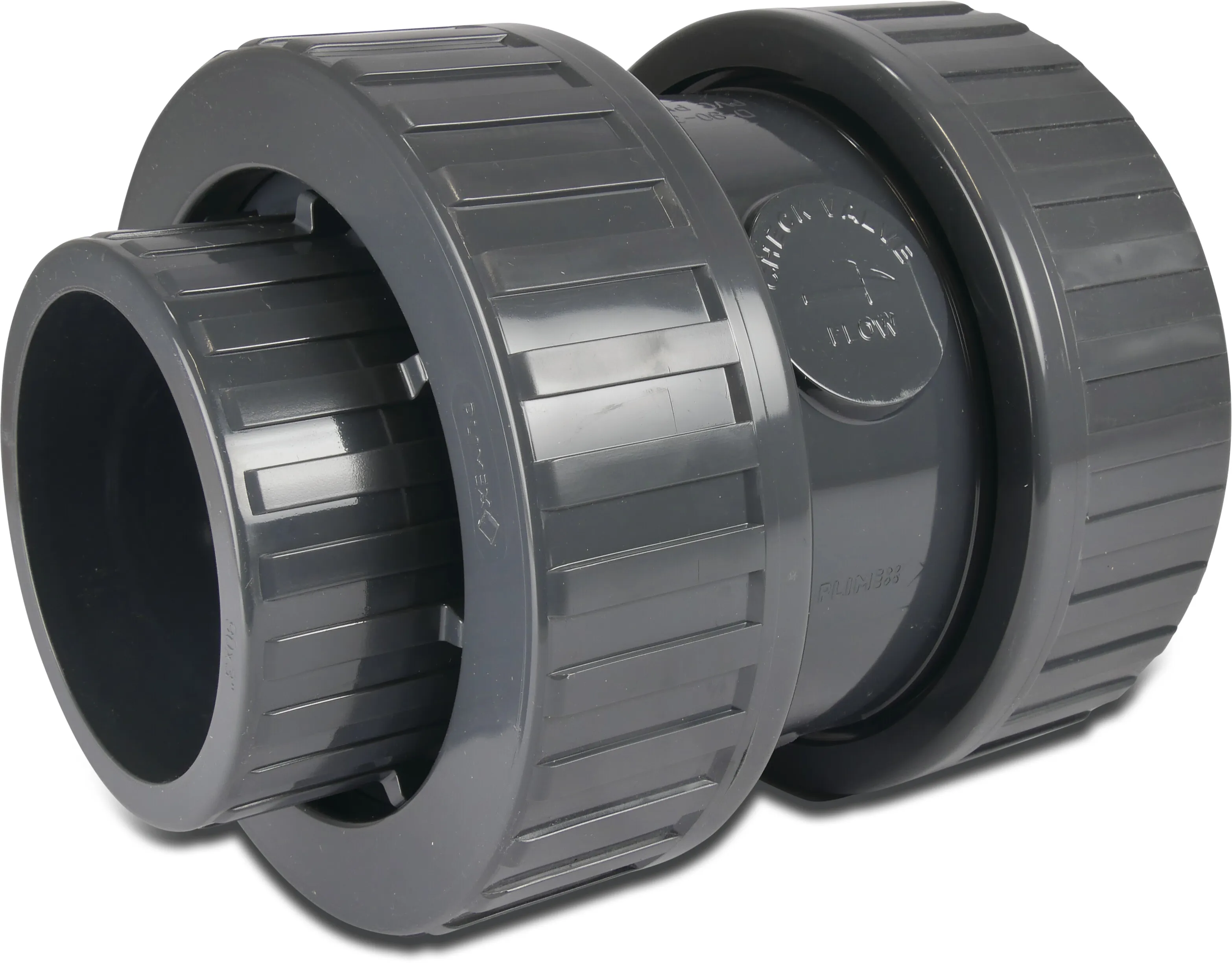 Profec Kegelrückschlagventil PVC-U 63 mm Klebemuffe 16bar DN50 Grau Typ 5000