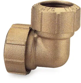Coude à 90° laiton 20 mm à serrer 16bar DVGW type 050 P1