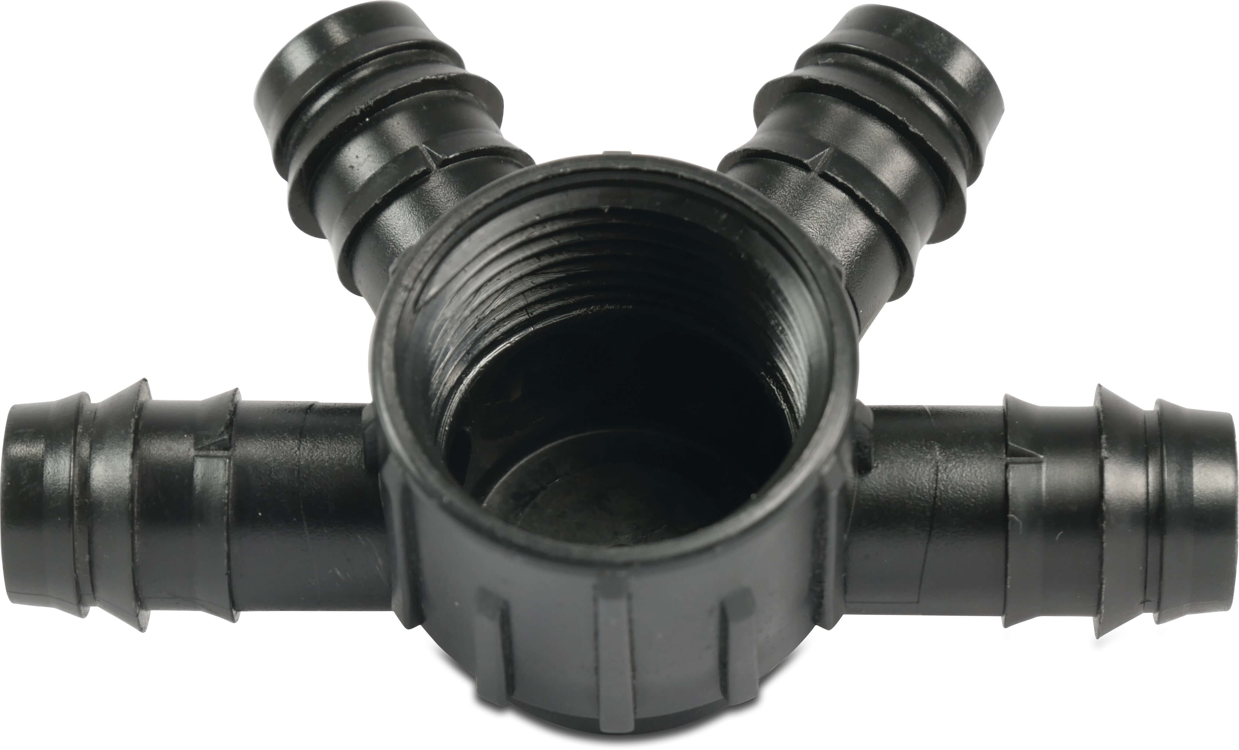 4-Wege Verteiler POM 20 mm x 1" Tülle x Innengewinde 4bar Schwarz