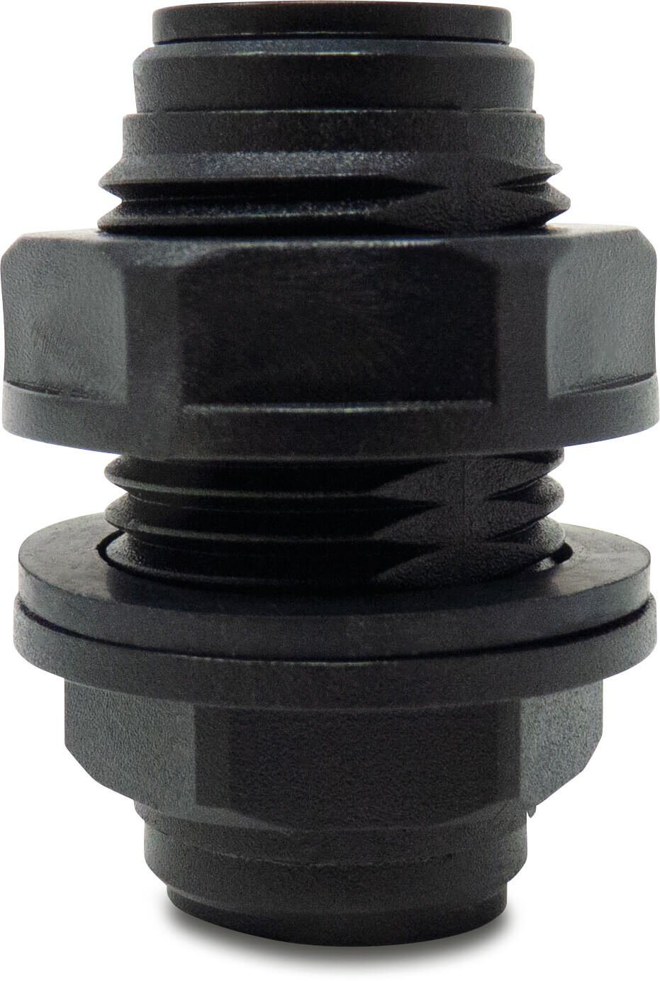 Bulkhead fitting POM 6 mm push-in 20bar black WRAS type Aquaspeed