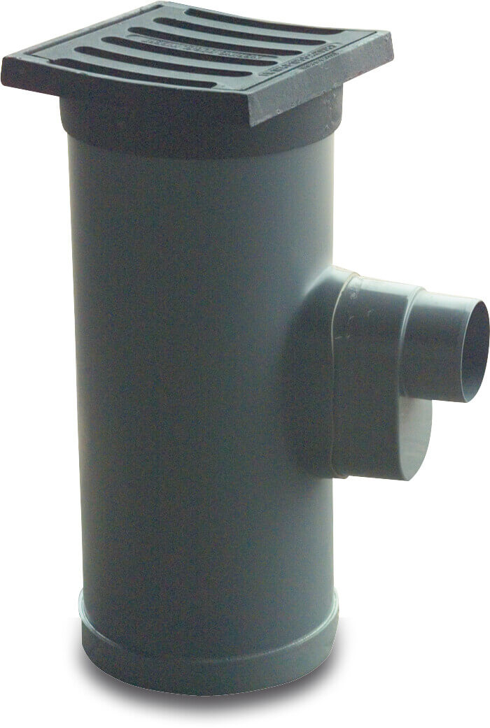 Straßenablauf PVC-U 315 mm x 125 mm Stutzen Grau KOMO