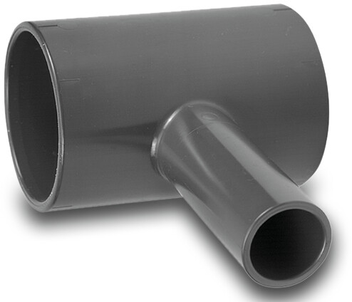 VDL T-piece 90° PVC-U 10bar glue socket x spigot x glue socket grey