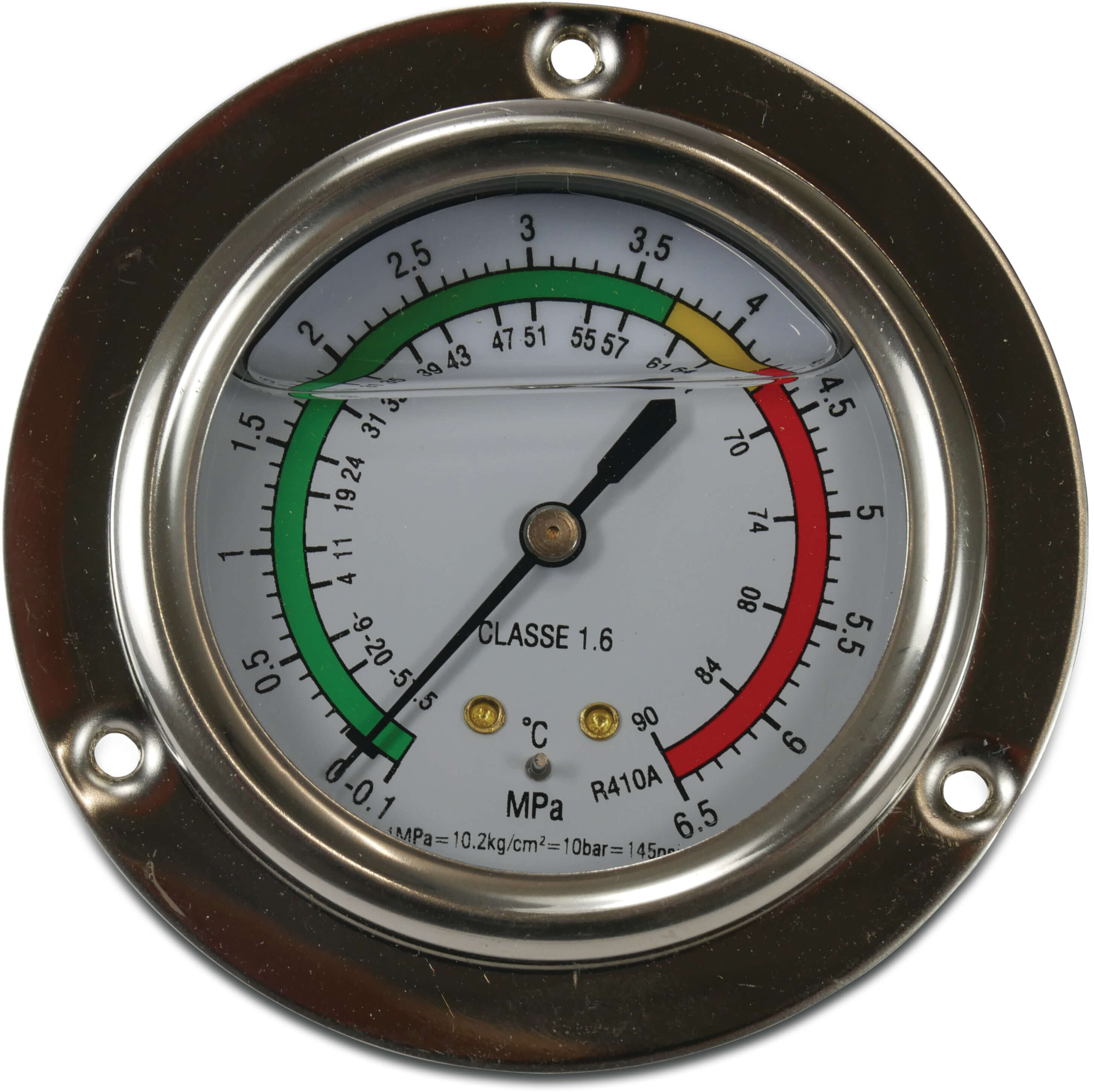 Einbau-Druckmesser 0-55bar Gas R 32 (-15°C)