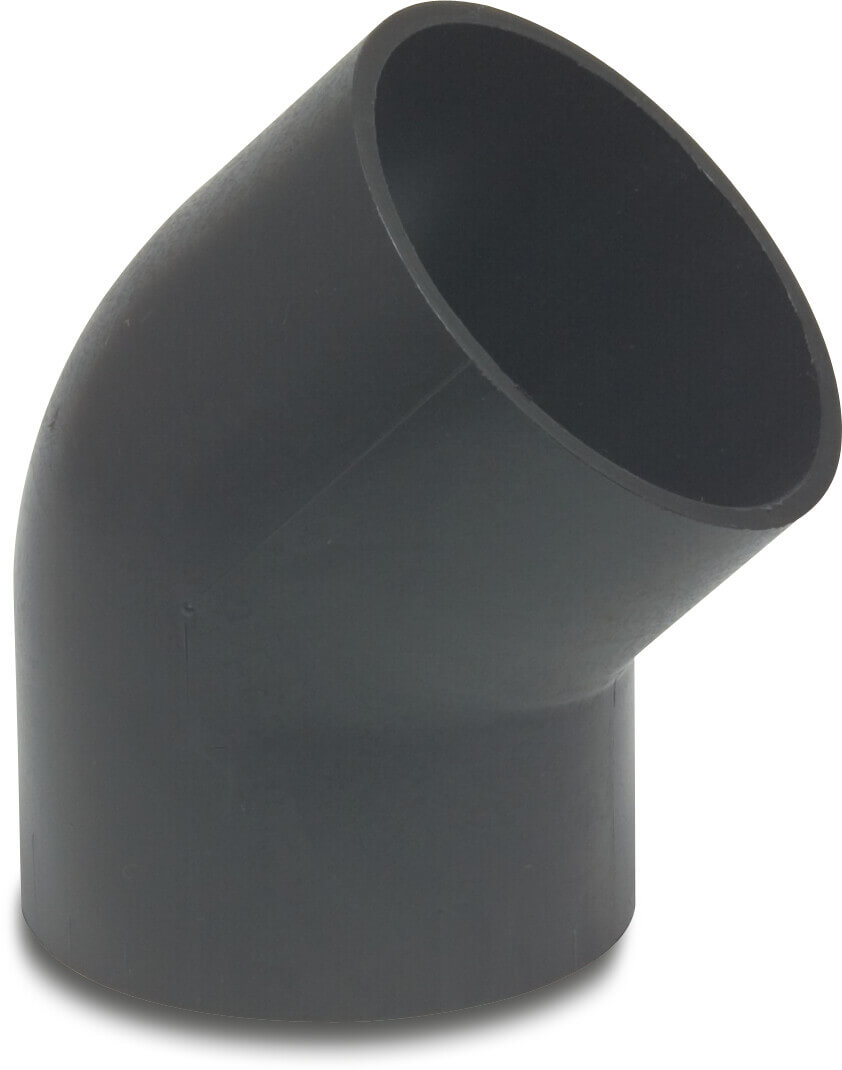 Bend 45° PE80 4bar welding spigot black