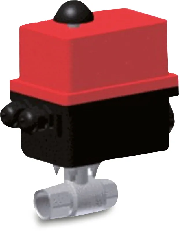 Electric ball valve brass nickel plated 1" female thread 40bar 230VAC with 2 end switches