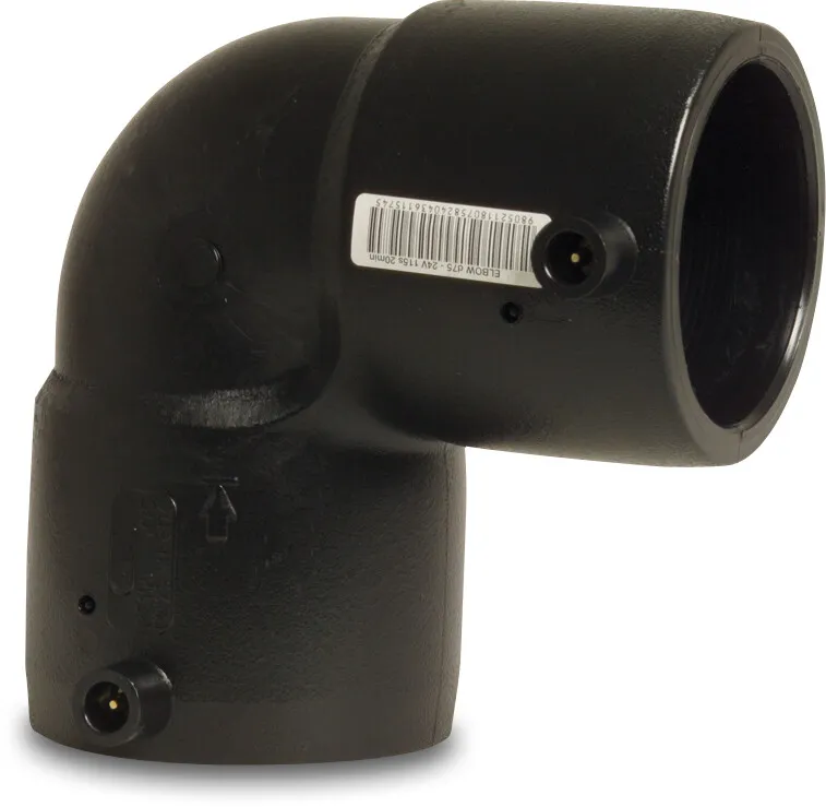 Profec Elbow 90° PE100 40 mm electrofusion socket SDR11 24VAC 10bar 16bar black DVGW