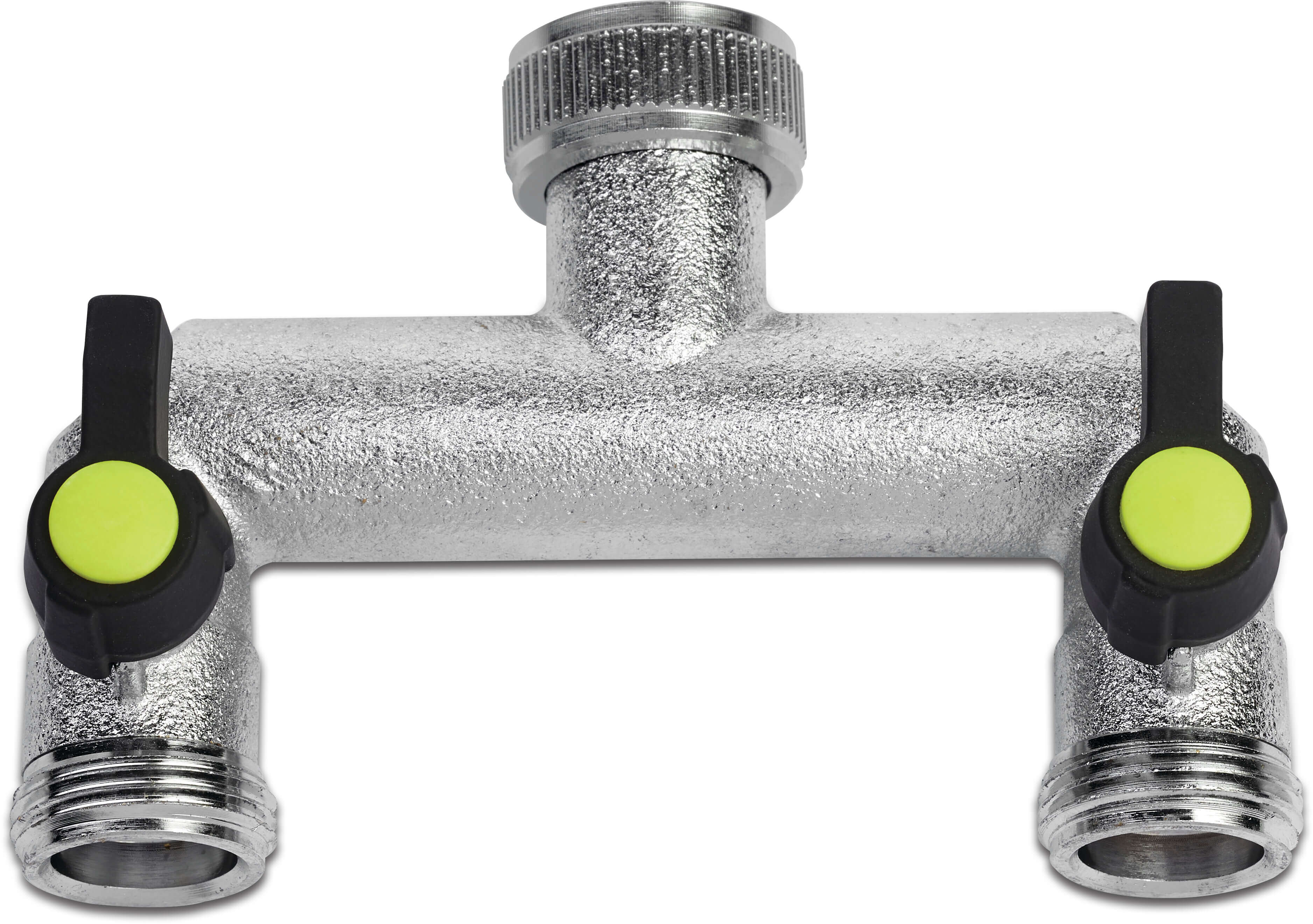 2-Wege Verteiler Vernickelt 3/4" Innengewinde x Außengewinde 8bar