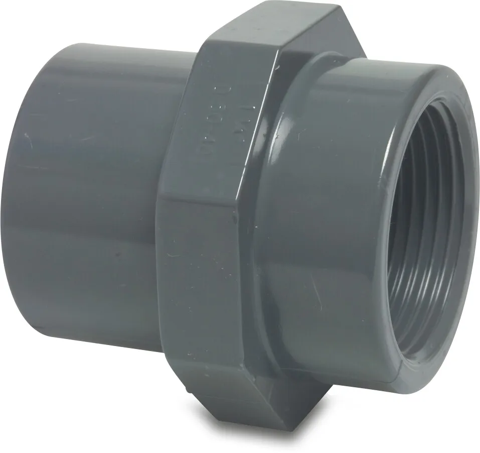 Gewindemuffe PVC-U 32/40 mm x 1" Klebemuffe/Klebestutzen x Innengewinde 10bar Grau P1