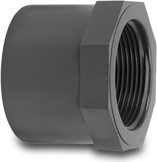 VDL Reduktionsbøsning PVC-U 125 mm x 3" limstuds x indvendig gevind 10bar grå
