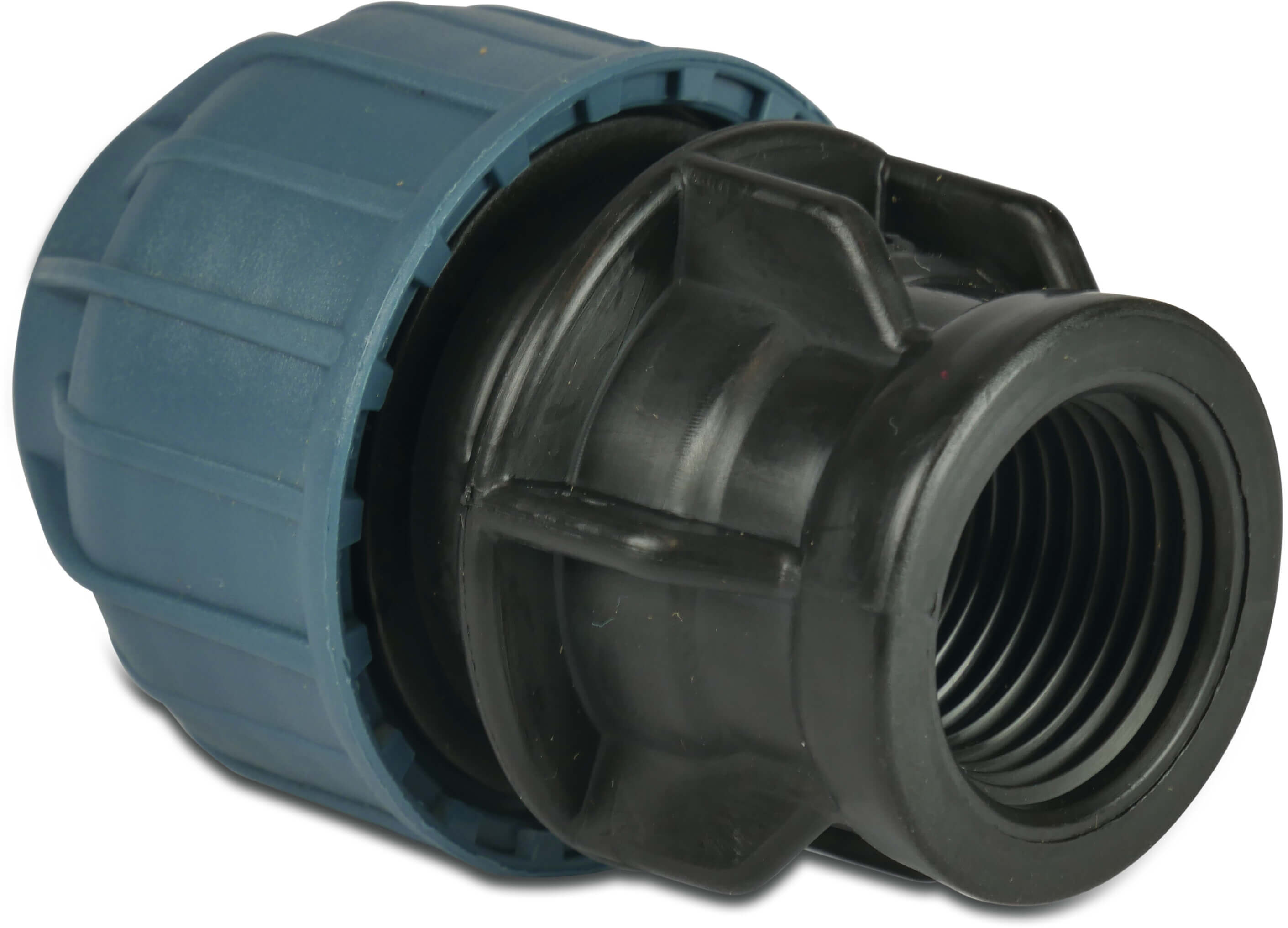 Jason Kupplung PP 25 mm x 1" Klemm x Innengewinde 10bar Schwarz/Blau