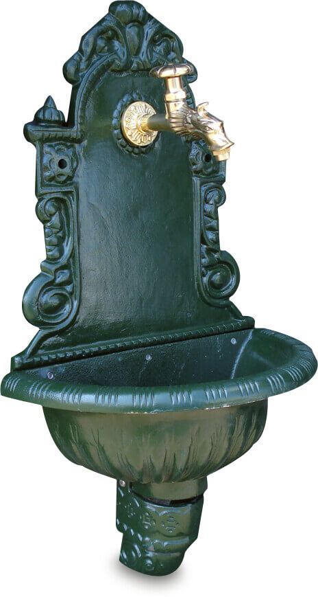 Wandbrunnen Gusseisen 1/2" Innengewinde Grün