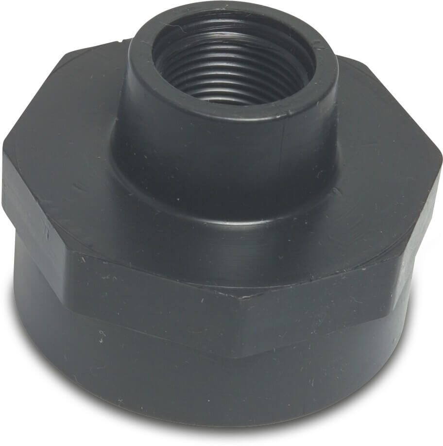 Reduziermuffe PP 1" x 3/4" Innengewinde 10bar Schwarz