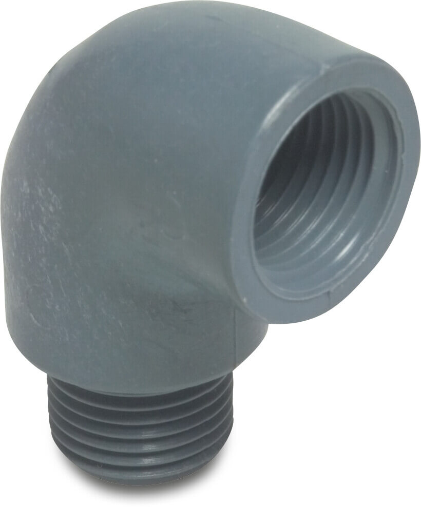 Winkel 90° PP 3/4" Innengewinde x Außengewinde 10bar Grau