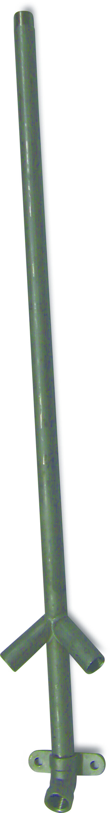 Tränkenippelhalter 30° Edelstahl 304 1/2" Innengewinde 1000 mm Typ ohne PVC Klemme mit 2 Abgänge