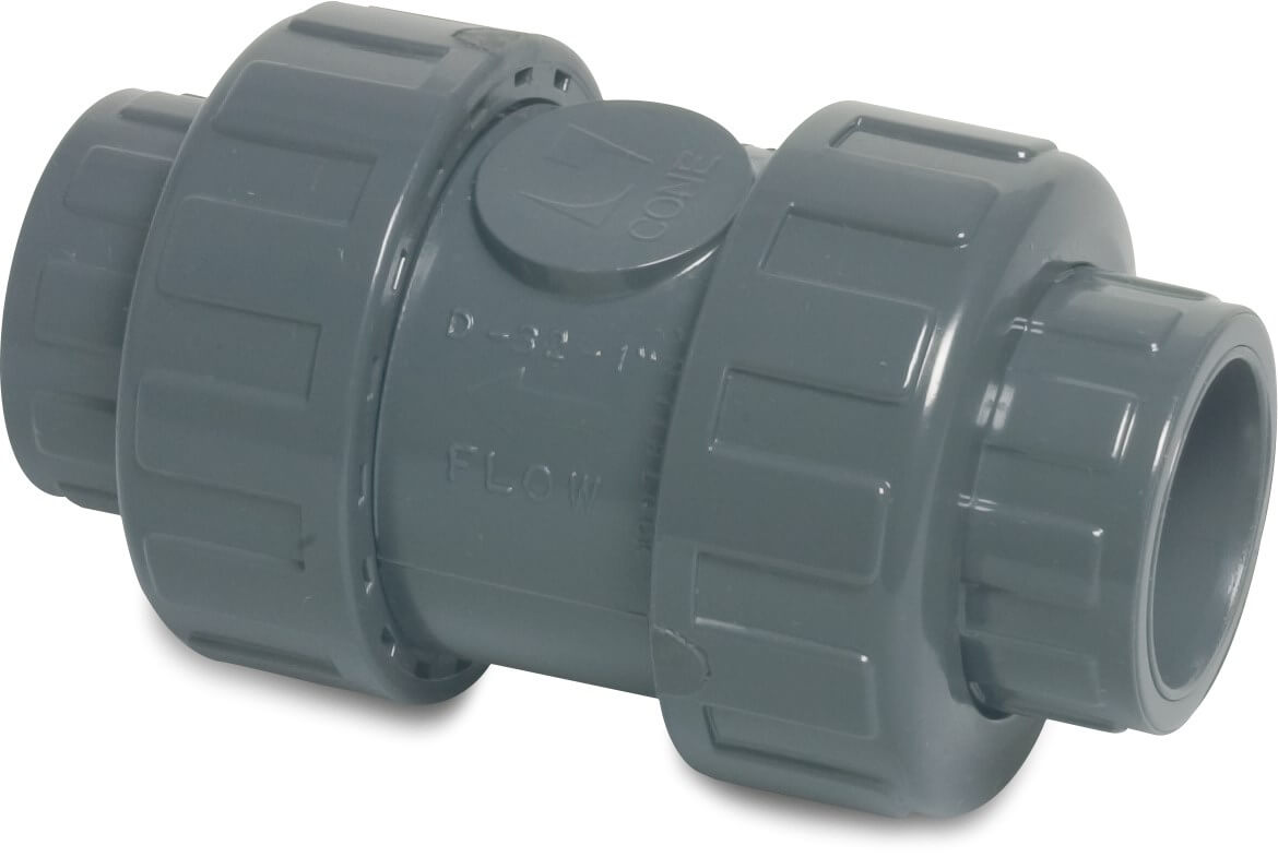 Profec Non return valve PVC-U 1/2" imperial glue socket 16bar DN15 grey type 5000