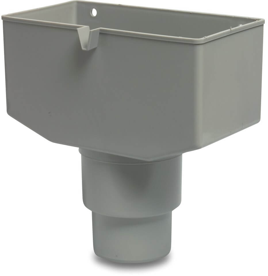 Gutter hopper PVC-U 80/100 mm grey type T1