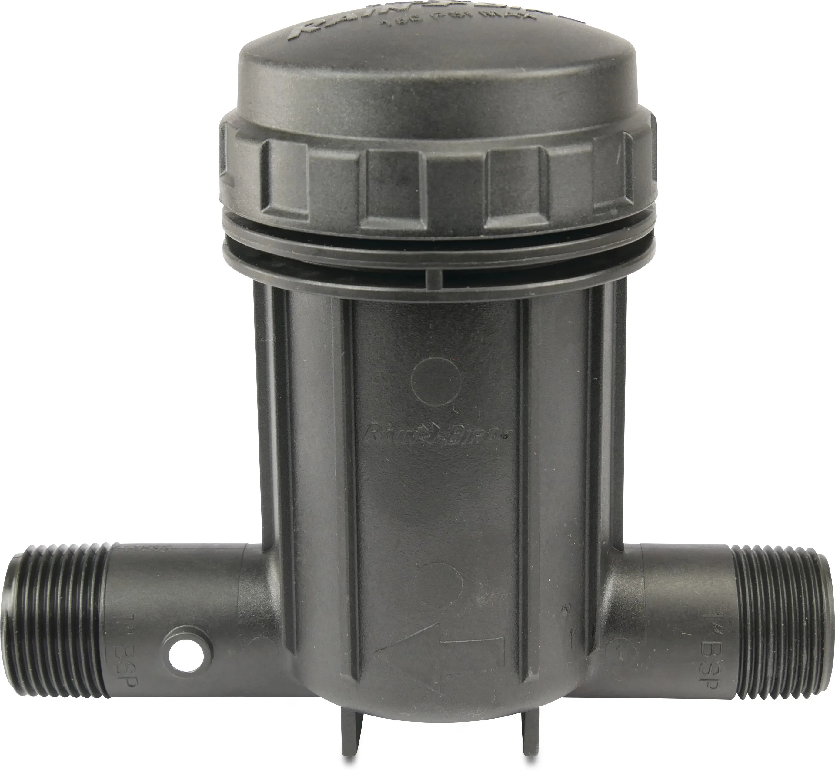 Rain Bird Pressure regulating filter combination glass-filled nylon 1" male thread 10bar 75micron stainless steel gauze black type IPRB100 basket filter