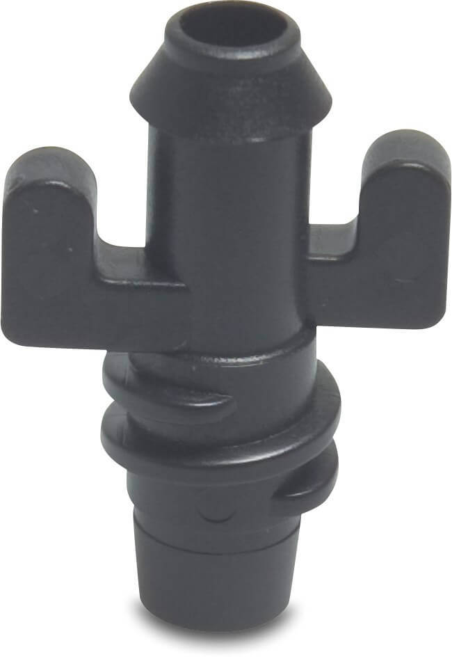 NaanDanJain Adaptor plastic 4/7 mm bayonet M x barbed/push-in black