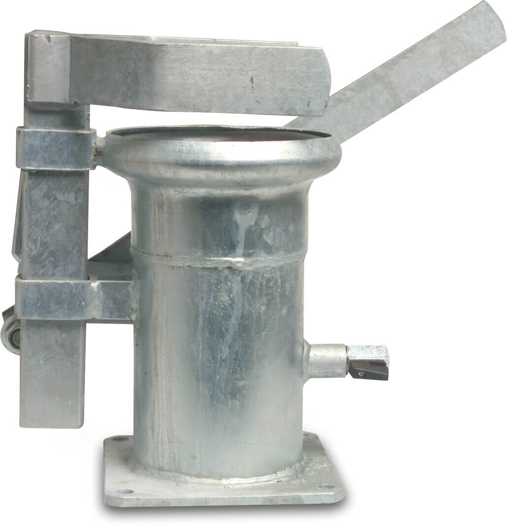 Quick connector steel galvanised 159 mm x 6" female part Perrot x square flange type Perrot