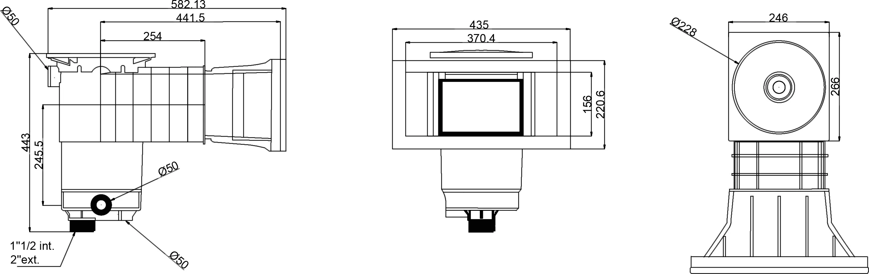 Weltico Skimmer ABS 1 1/2" x 2" female thread white type A400 Design