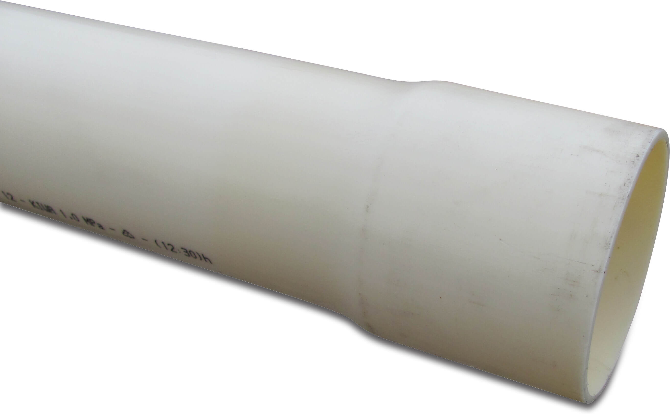 Druckrohr PVC-U 125 mm x 4,8 mm Klebemuffe x Glatt 10bar Creme 5m KIWA