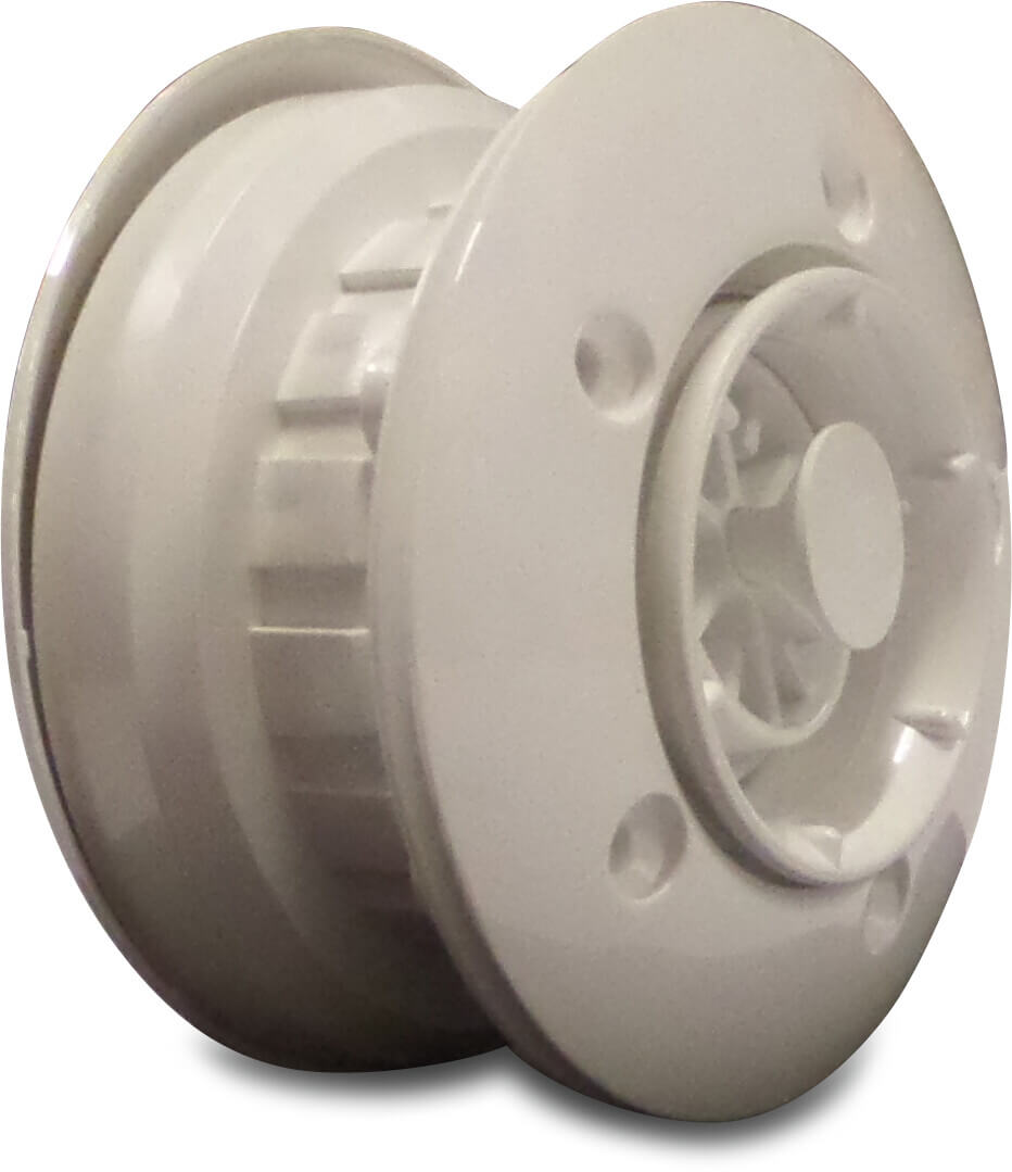 Flotide Verstelbare inspuiter ABS 2" x 50 mm x 2" lijmmof x buitendraad wit 40 mm nozzle met borgmoer type met messing M5 draad Flotide Verstelbare inspuiter ABS 2" x 50 mm x 2" lijmmof x buitendraad wit 40 mm nozzle met borgmoer type met messing M5 draad