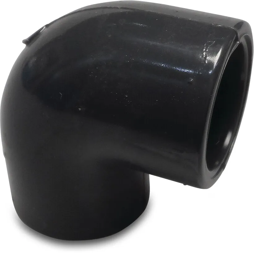 Elbow 90° PVC-U 20 mm glue socket 16bar grey KIWA