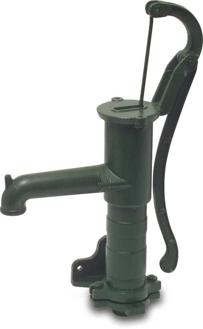 Pompe à main fonte 1 1/4" filetage femelle vert type standard bride murale P1