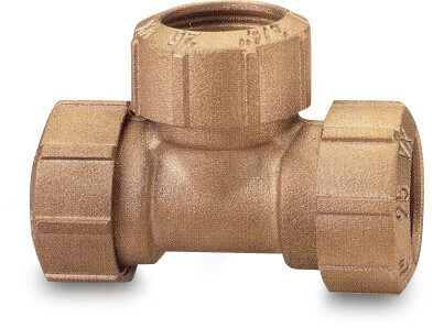 Itap T-piece 90° brass 40 mm compression 16bar DVGW type 030