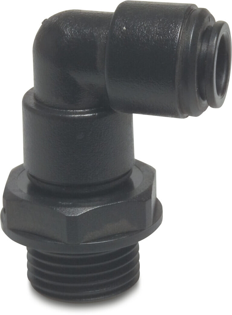 Speedfit Adaptor elbow 90° POM 10 mm x 1/4" push-in x male thread 10bar black type Super