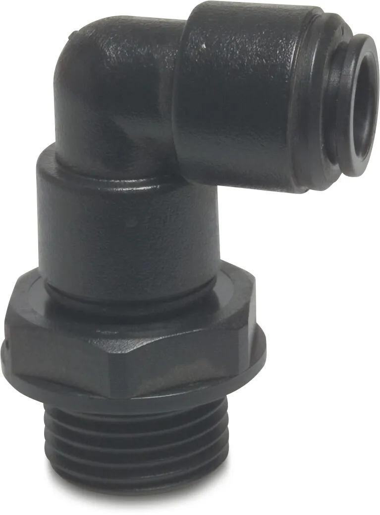 Speedfit Adaptor elbow 90° POM 10 mm x 1/4" push-in x male thread 10bar black type Super