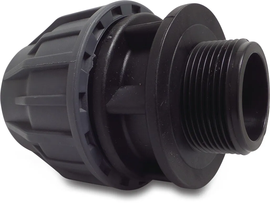 Jasonflex Manchon PP 63 mm x 2" à serrer x filetage mâle 16bar gris/noir